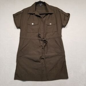 Poetry Small Dress Mini Tunic Top Popover Drawstring Safari Utility Gorpcore